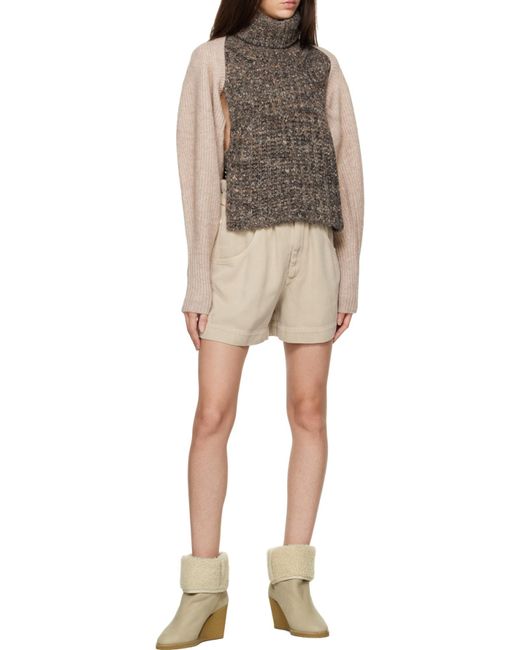 Isabel Marant Natural Faux Shearling-Lined Wedge Boots