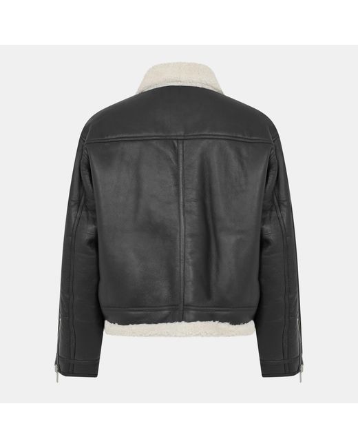 Represent Black Slim-Fit Leather Jacket for men