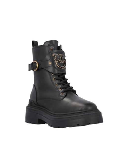 Pinko Black Lace-Up Boots