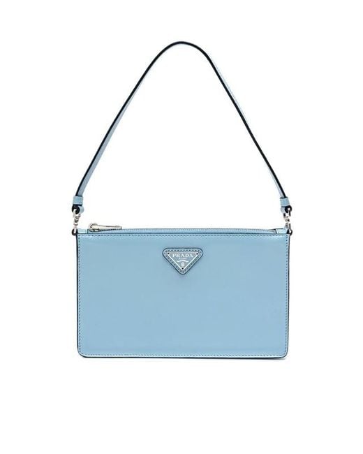 Prada Blue Logo Shoulder Bag