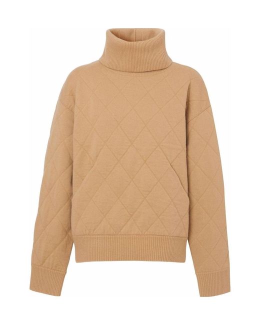 Burberry Natural Diamond-Quilted Wool Sweatshirt