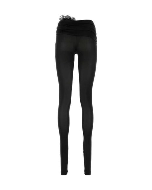 Magda Butrym Black Waist Wrap Jersey Leggings