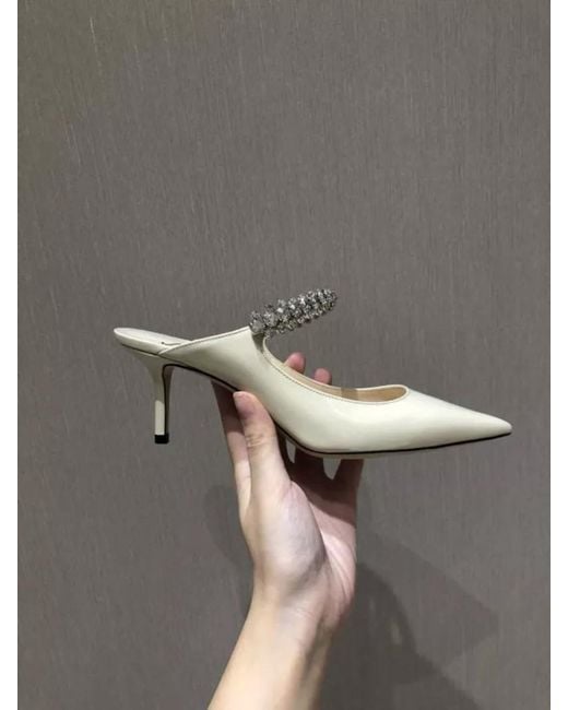 Jimmy Choo White Bing 65 Pointed Toe Pumps