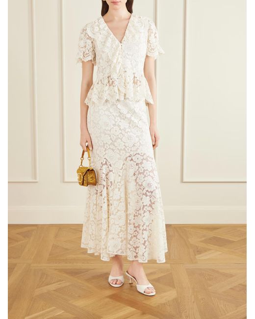 Rixo White Ruffled Top
