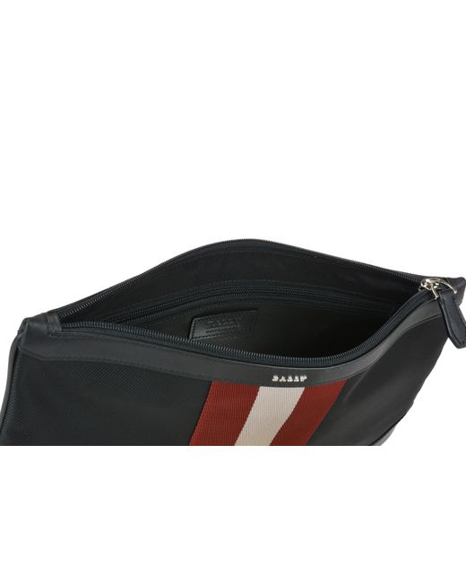 Bally Black Embossed Logo Clutch Bag for men