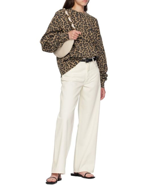 Anine Bing White High-Rise Straight Jeans