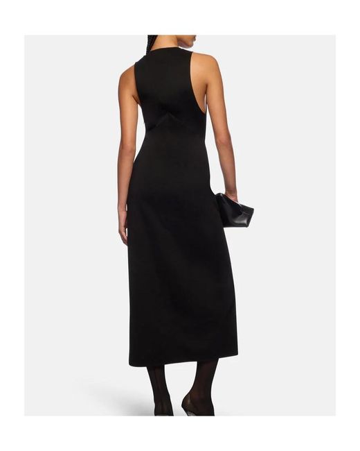 The Attico Black The Logo Plaque Sleeveless Dress