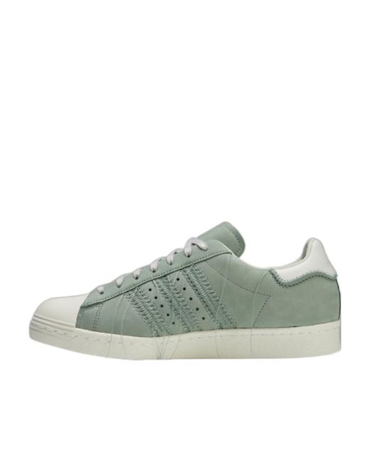 Y-3 Green Superstar Stitch-Embellished Sneakers for men