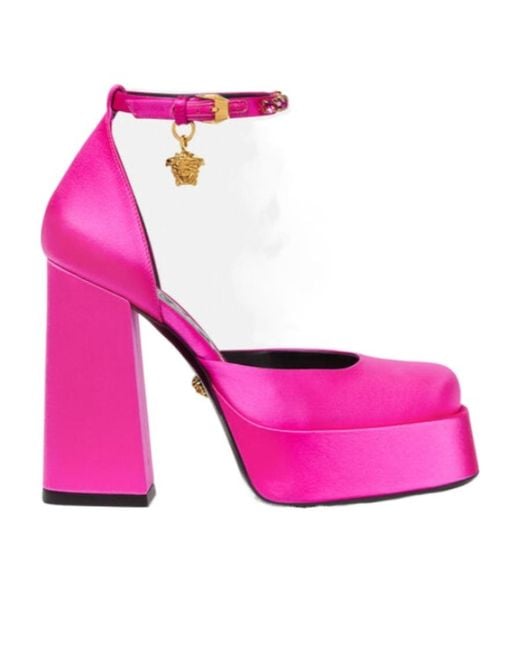 Versace Pink Medusa Aevitas Platform Pumps