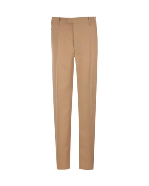 Bottega Veneta Natural High-Waisted Tailored Trousers