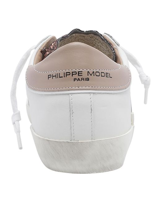 Philippe Model White Lace-Up Sneakers
