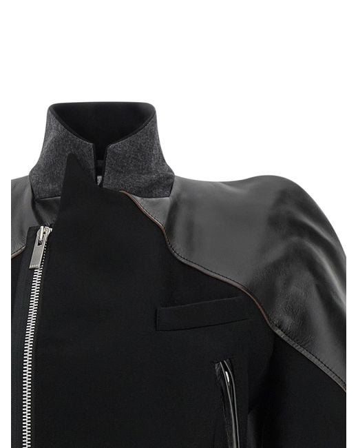 Sacai Black Melton Wool Jacket