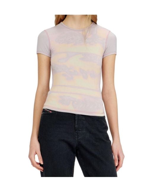 DIESEL Pink Graphic-Print T-Shirt