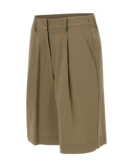 Kaos Green Pleated Bermuda Shorts