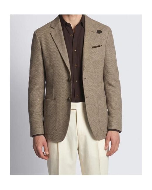 Brioni Brown Buttoned Blazer for men