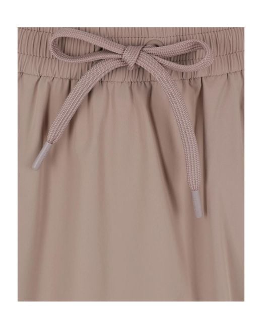 Herno Brown Drawstring A-Line Skirt