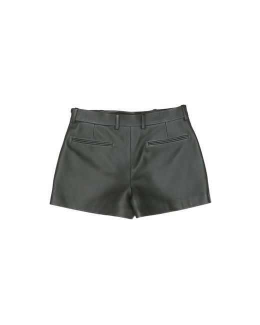 Gucci Green Leather Shorts
