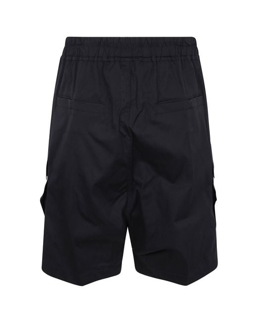 Rick Owens Black Cargobela Drawstring Shorts for men
