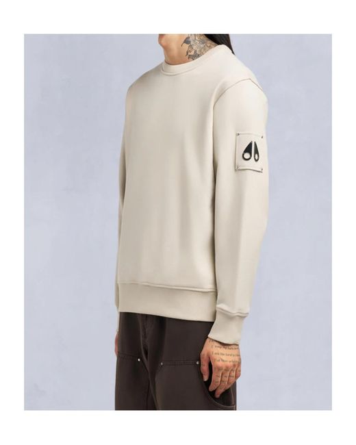 Moose Knuckles White Logo-Patch Sweatshirt for men