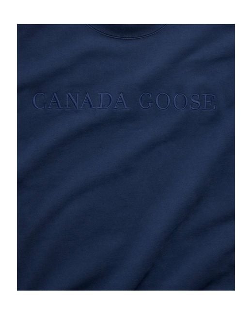 Canada Goose Blue Embroidery Crew Sweatshirt for men