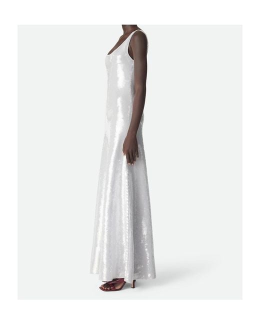 Bottega Veneta White Light Viscose Sequins Dress