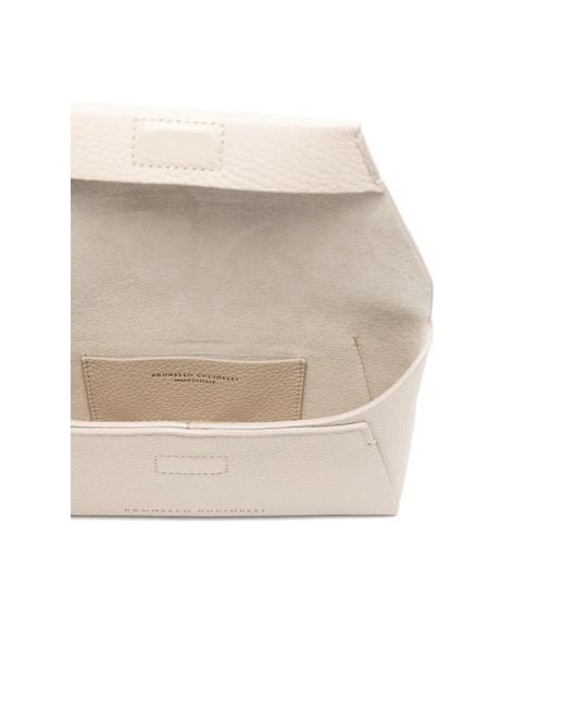 Brunello Cucinelli Natural Envelope Chain-Strap Mini Bag