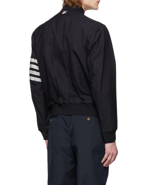 Thom Browne Blue Bar Bomber Jacket for men