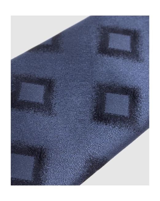 Giorgio Armani Blue Geometric Silk Tie for men