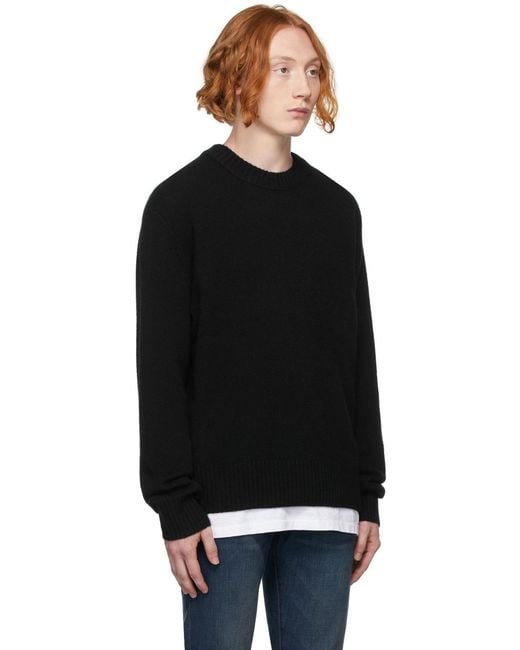 FRAME Black Cashmere Crew-Neck Sweater for men