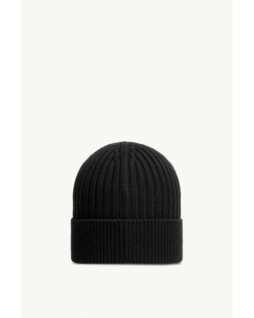 Moncler Black Wool Beanie for men