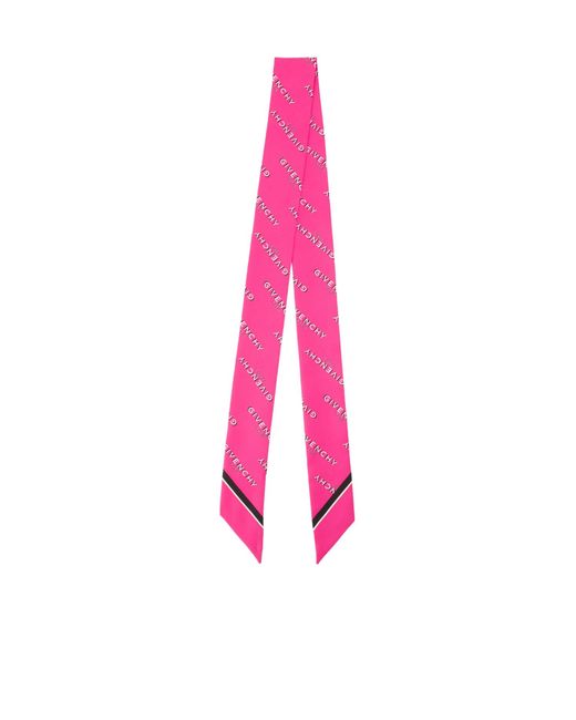 Givenchy Pink Shadow Logo Twill Scarf