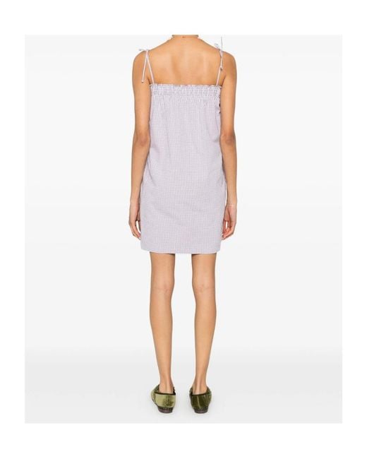 A.P.C. Purple Gingham Tie-Strap Dress