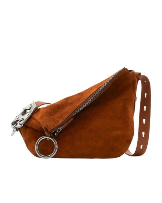 Burberry Brown Ring-Detailed Zipped Shoulder Bag