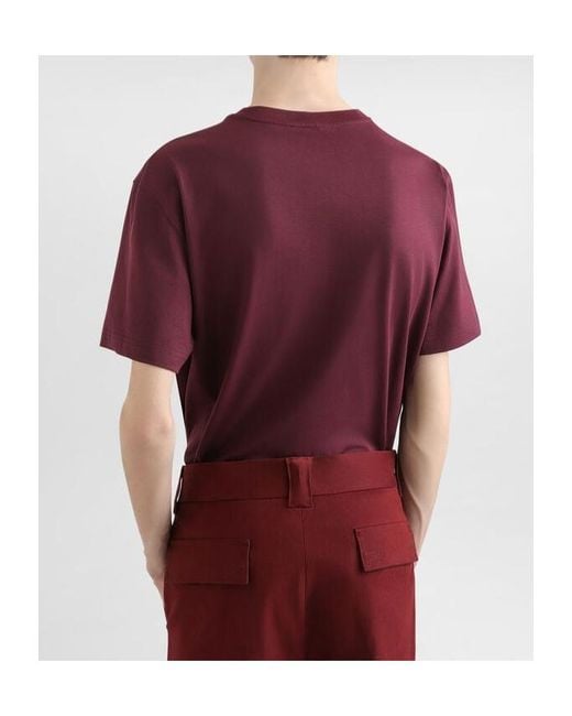 Dolce & Gabbana Red Logo-Plaque T-Shirt for men
