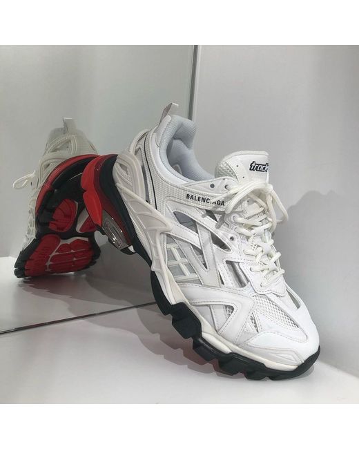 Balenciaga White Track Low-Top Sneakers for men