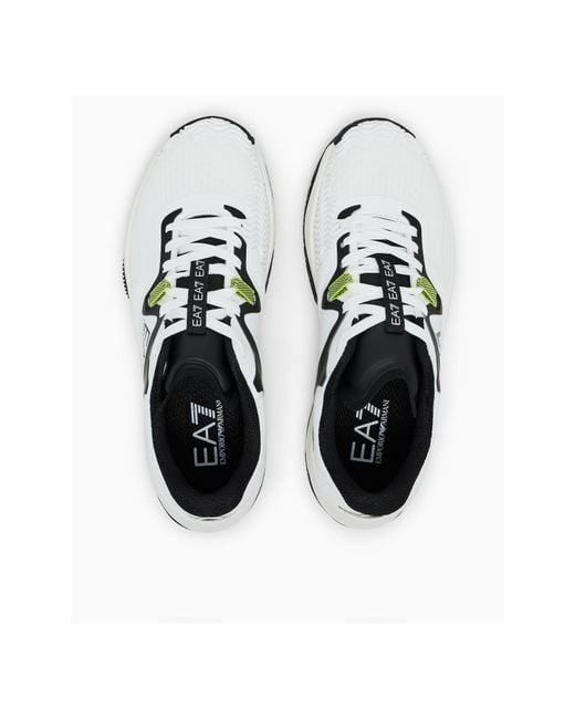 EA7 White Logo Printed Sport Shoes for men