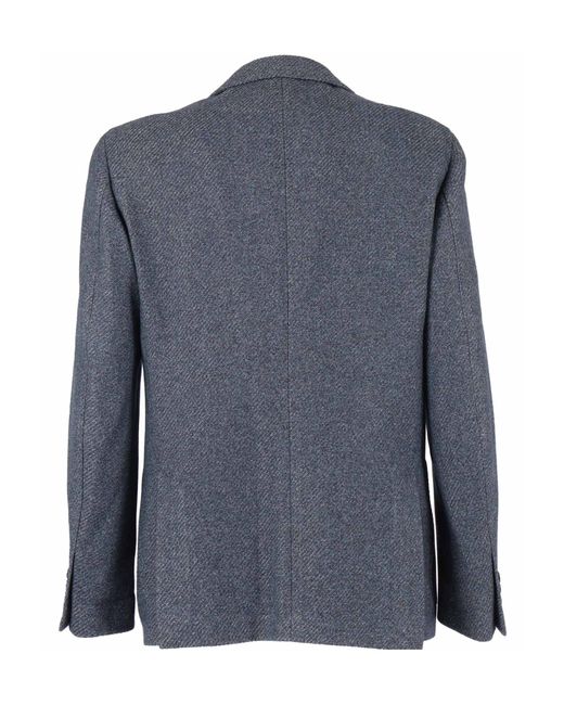 Lardini Blue Single-Breasted V-Neck Jacket for men