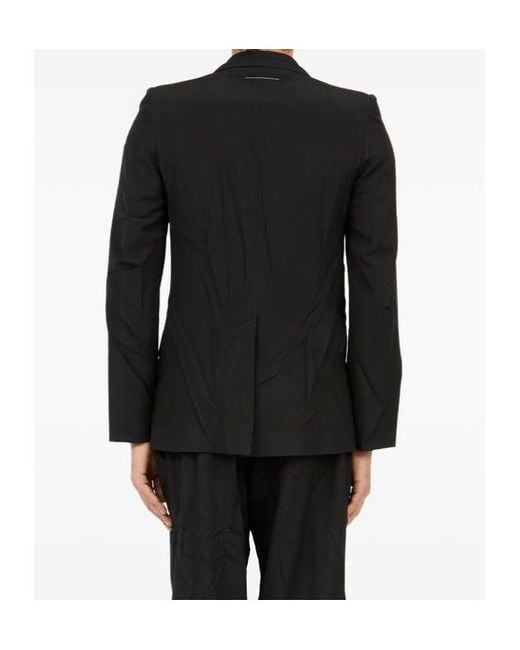 MM6 by Maison Margiela Black Single-Breasted Blazer for men