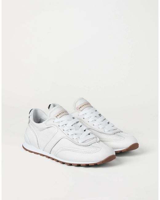 Brunello Cucinelli White Low Top Lace Up Sneakers