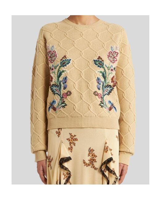 Etro White Embroidered Crewneck Jumper
