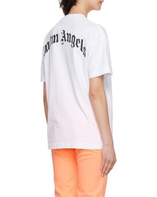Palm Angels Gray Crocodile-Print Cotton T-Shirt for men