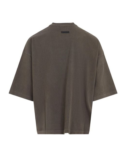 Fear Of God Gray Logo Printed T-Shirt for men