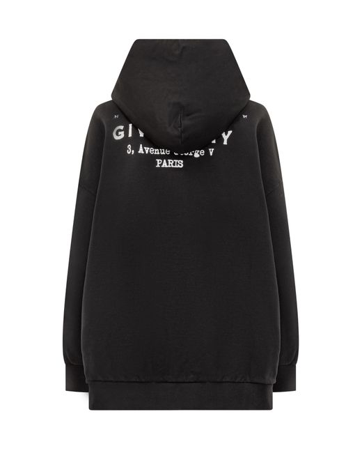 Givenchy Black Logo Printed Oversized Hoodie