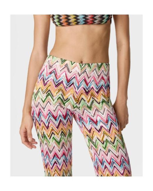 Missoni White Chevron-Pattern Trousers