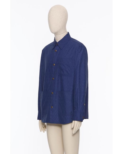 Valentino Blue Zip-Up High Neck Bomber Jacket for men