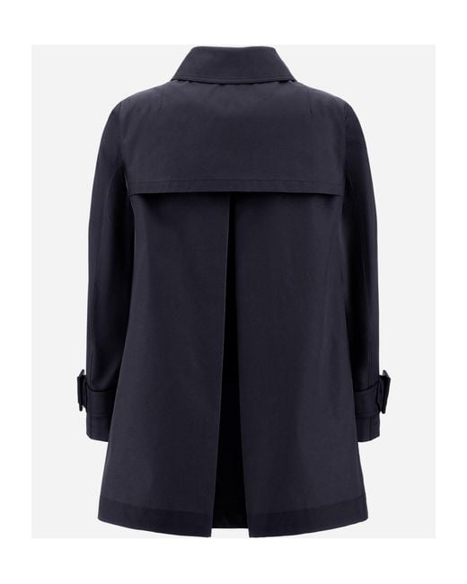 Herno Blue Long Sleeved Buttoned Trench Coat
