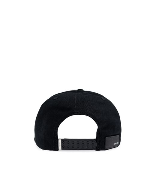 Amiri Black Logo Snapback Hat for men