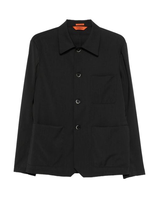 Barena Black Button-Down Overshirt for men