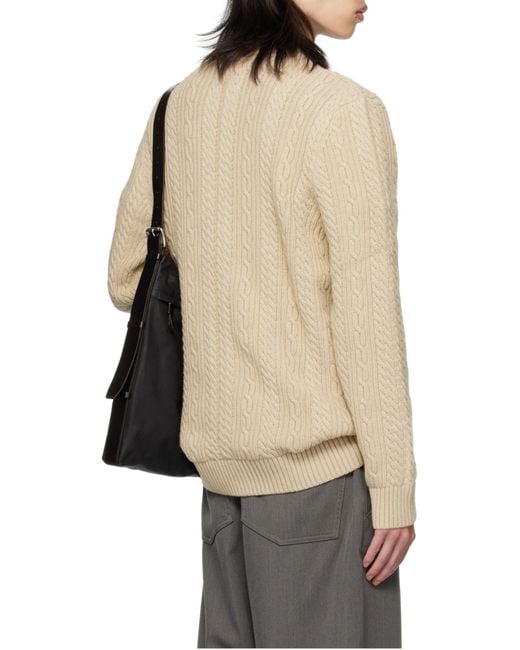 Barbour Natural Cable-Knit Crew-Neck Sweater for men