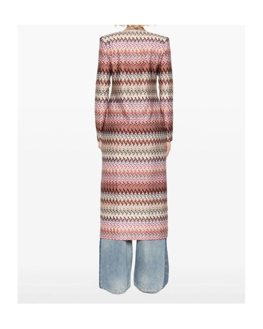 Missoni Multicolor Zigzag-Pattern Cardi-Coat